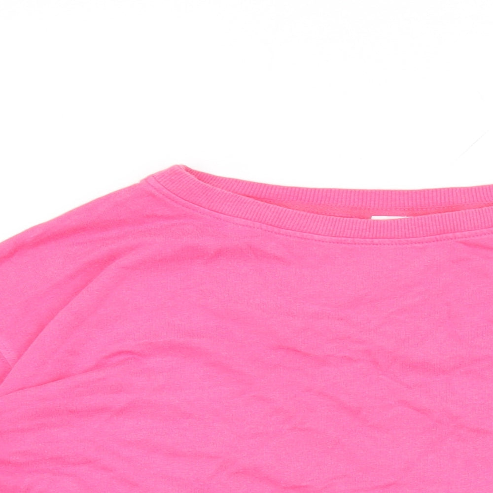 John Lewis Womens Pink Cotton Pullover Sweatshirt Size 10 Pullover