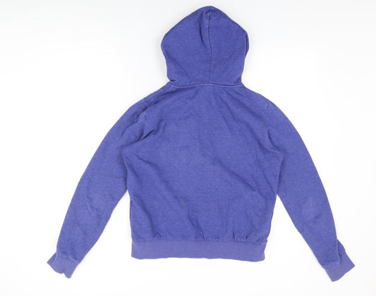 H&M Womens Blue Cotton Full Zip Hoodie Size M Zip