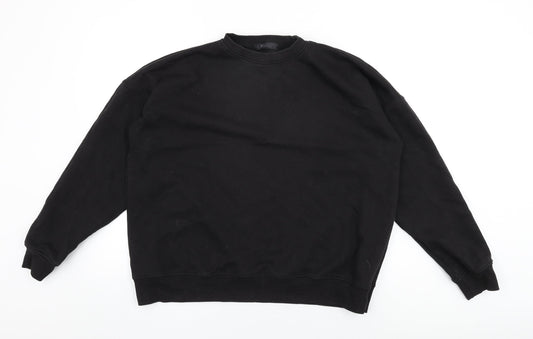 Missguided Womens Black Cotton Pullover Sweatshirt Size 12 Pullover