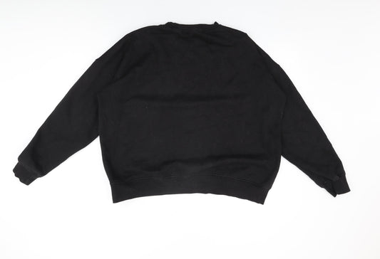 Missguided Womens Black Cotton Pullover Sweatshirt Size 12 Pullover