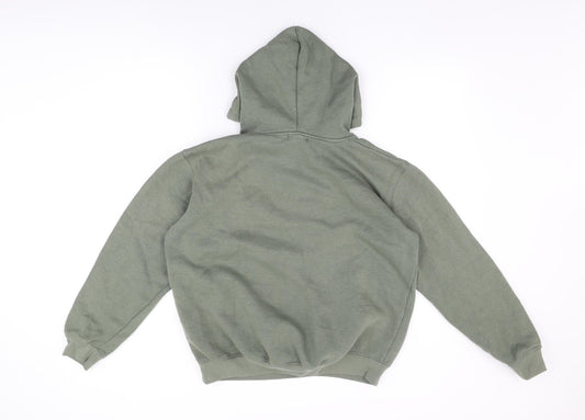 PRETTYLITTLETHING Womens Green Cotton Pullover Hoodie Size 10 Pullover