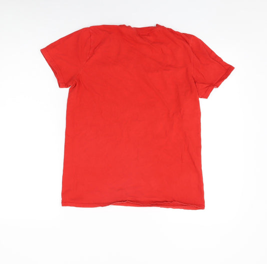The Flash Womens Red Cotton Basic T-Shirt Size S Round Neck - The Flash, Lightning Bolt