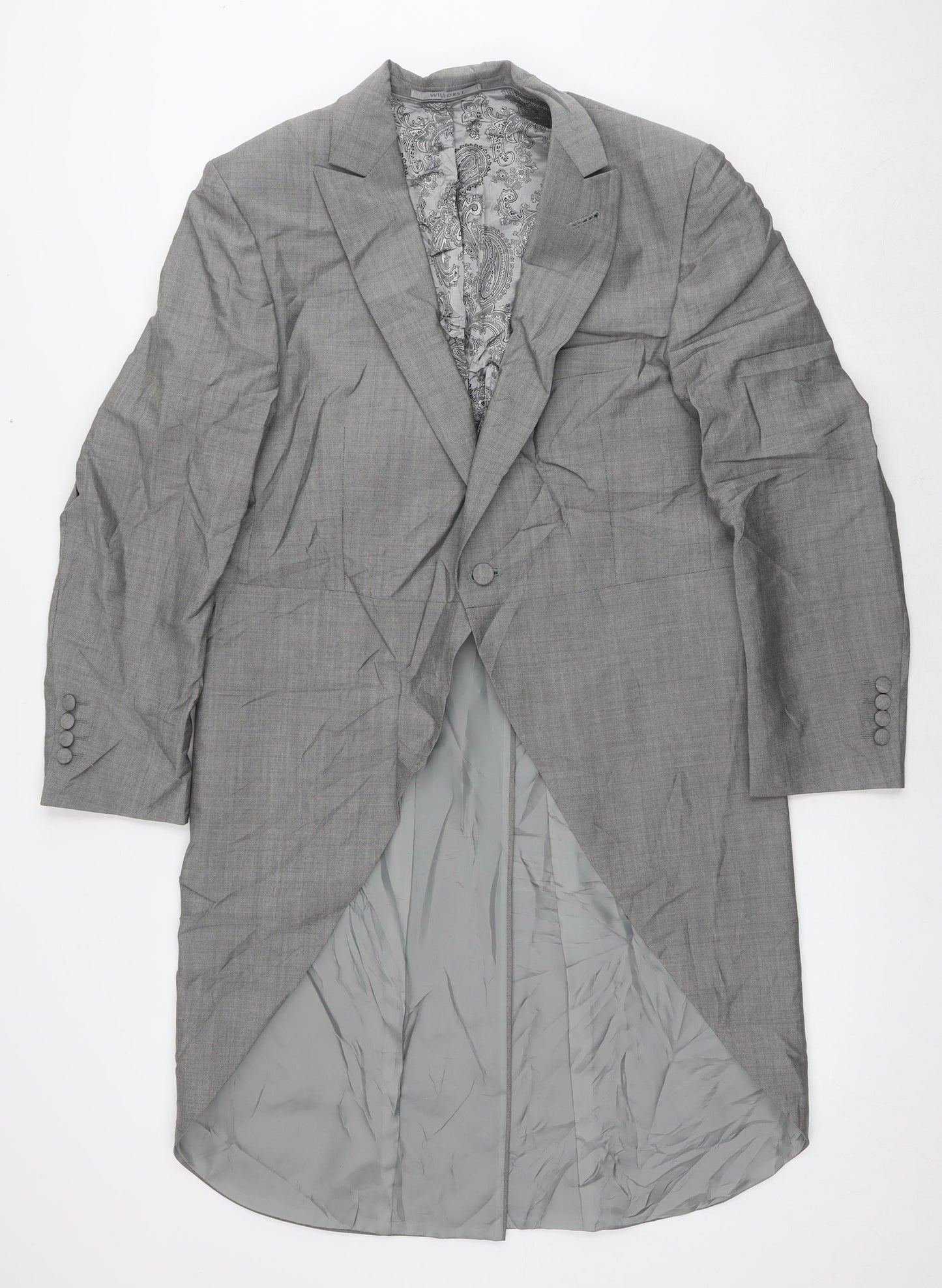 WILVORST Mens Grey Wool Tuxedo Suit Jacket Size S Regular