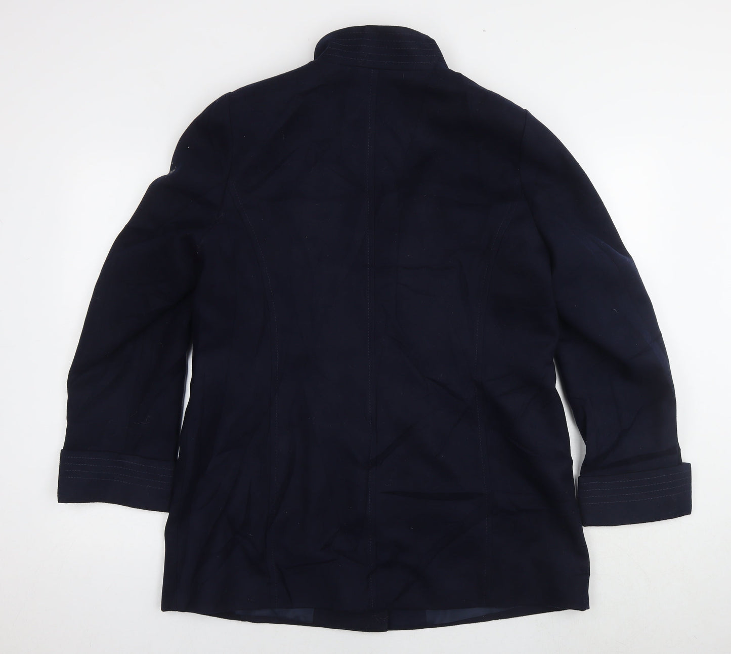 M&Co Womens Blue Pea Coat Coat Size 16 Buckle
