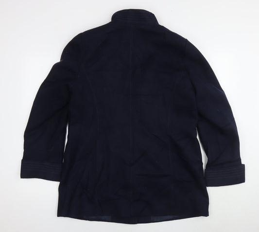 M&Co Womens Blue Pea Coat Coat Size 16 Buckle