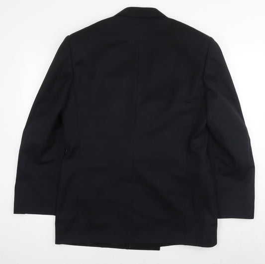 Man to Man Mens Black Wool Jacket Suit Jacket Size 40 Regular