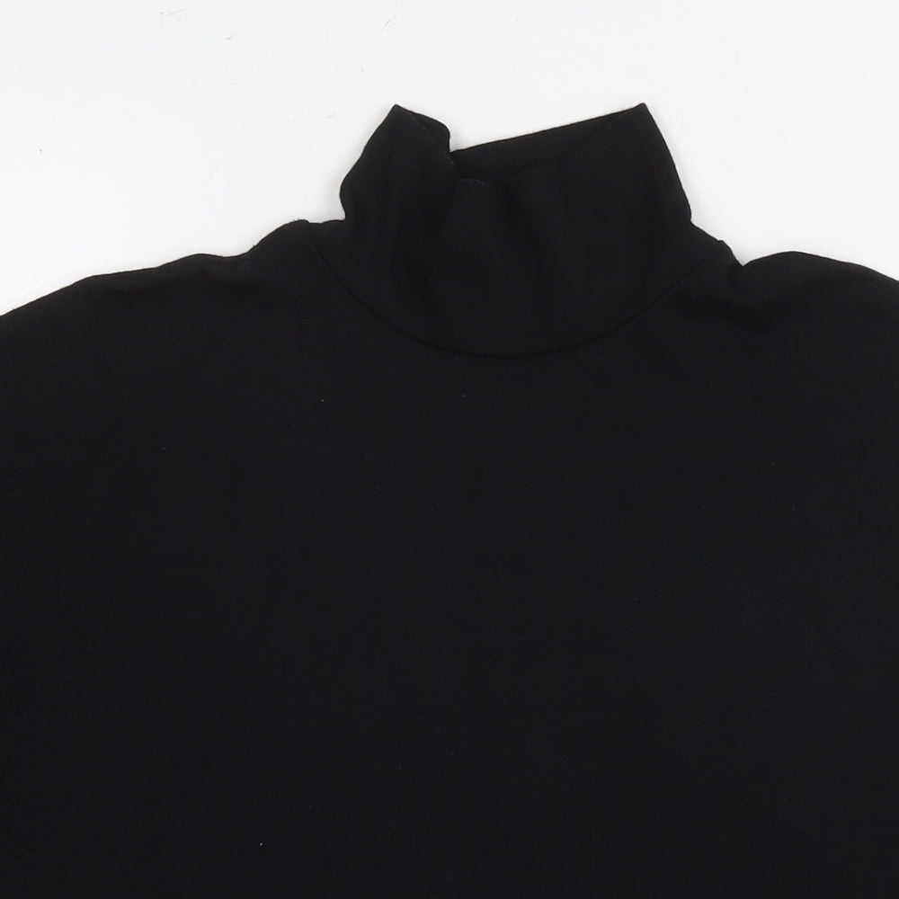 River Island Womens Black Polyester Basic T-Shirt Size 8 Roll Neck