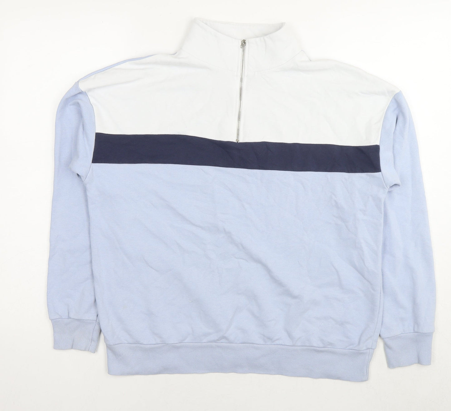 New Look Womens Blue Cotton Pullover Sweatshirt Size 12 Pullover
