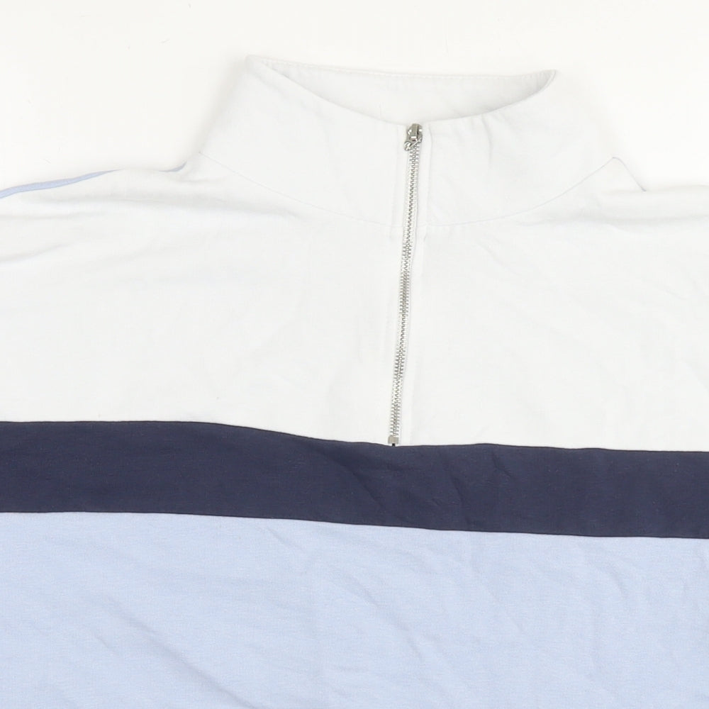 New Look Womens Blue Cotton Pullover Sweatshirt Size 12 Pullover