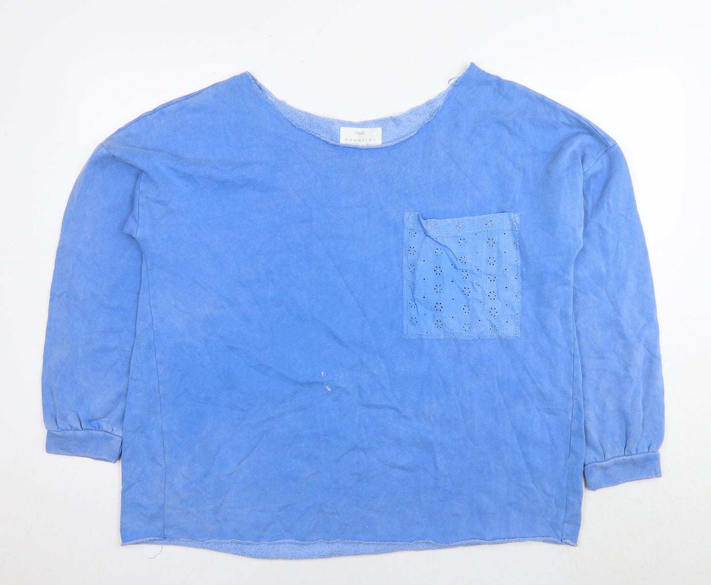 NEXT Womens Blue Cotton Pullover Sweatshirt Size L Pullover