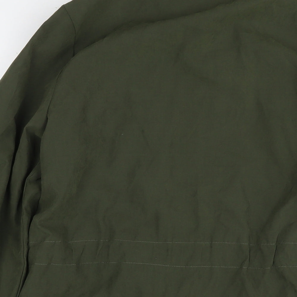 Avon Womens Green Parka Coat Size 10 Zip - Flowers