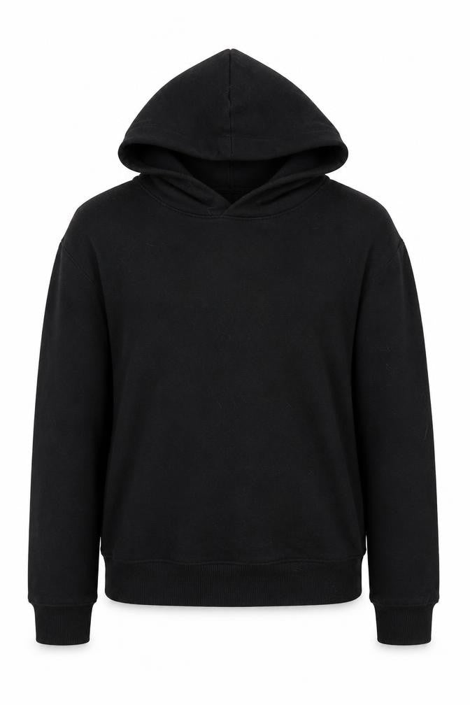 H&M Girls Black Cotton Pullover Hoodie Size 9-10 Years Pullover