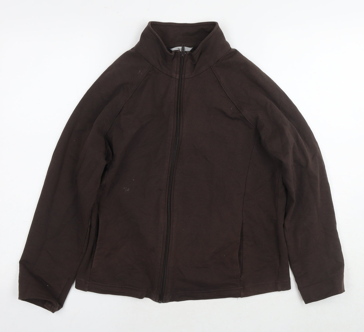 Marks and Spencer Womens Brown Cotton Full Zip Sweatshirt Size 16 Zip