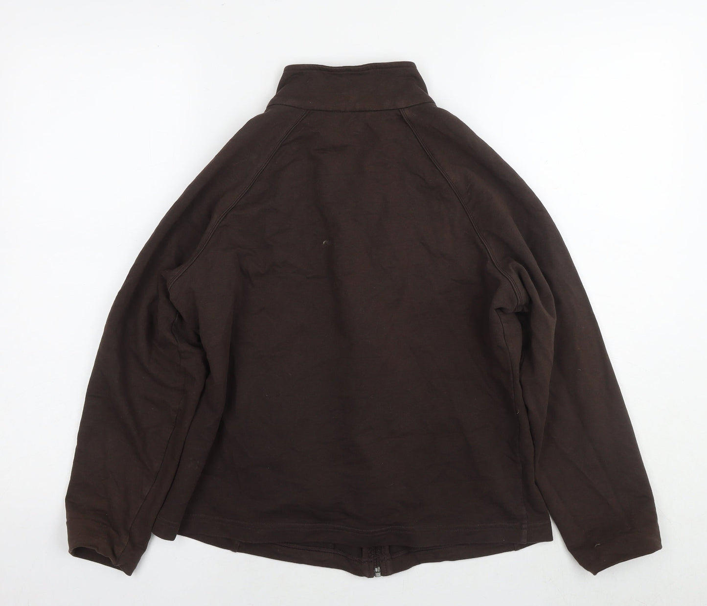 Marks and Spencer Womens Brown Cotton Full Zip Sweatshirt Size 16 Zip