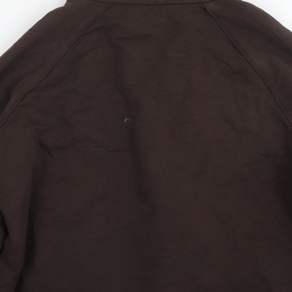 Marks and Spencer Womens Brown Cotton Full Zip Sweatshirt Size 16 Zip