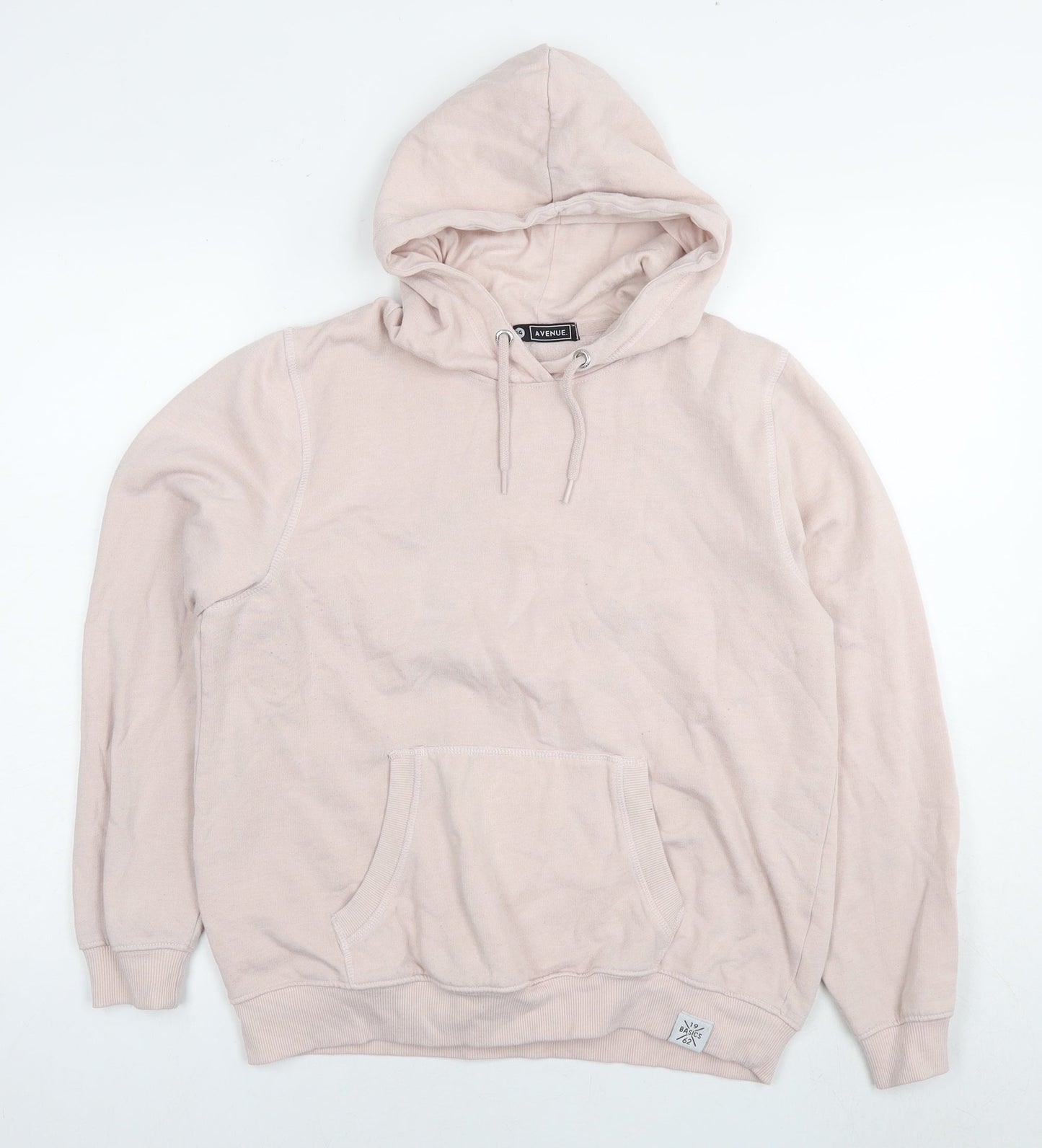 Avenue Womens Pink Cotton Pullover Hoodie Size 14 Pullover