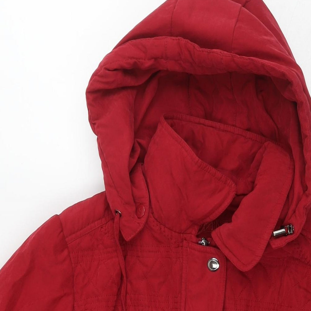 Finesse Womens Red Parka Coat Size 20 Zip