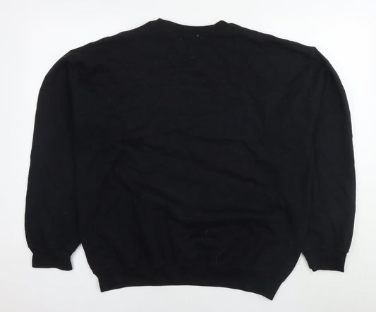 Topman Mens Black Polyester Pullover Sweatshirt Size M - Los Angeles
