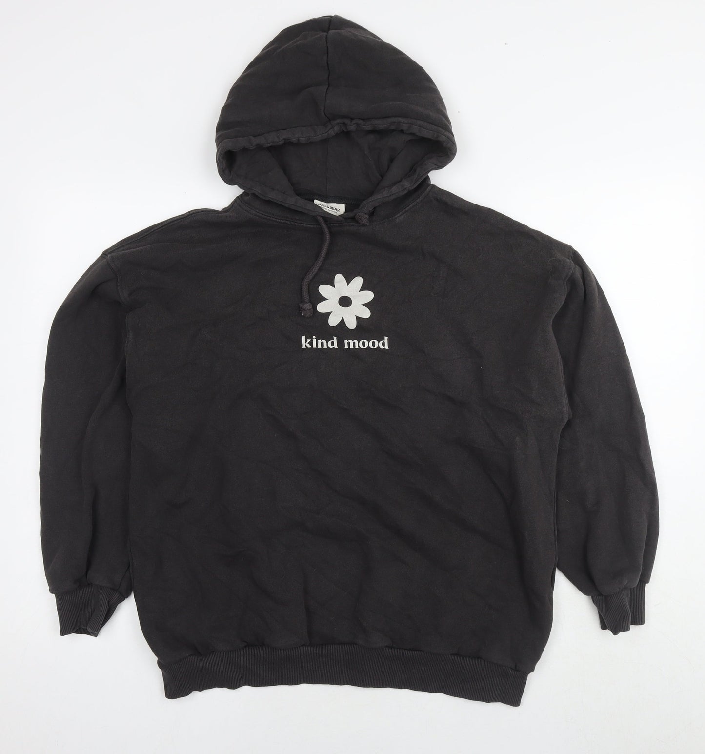 Pull&Bear Womens Brown Cotton Pullover Hoodie Size S Pullover - Kind Mood Flower