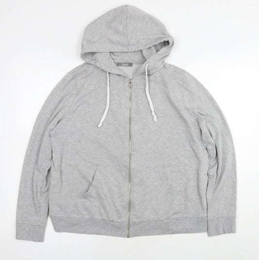 South Womens Grey Cotton Full Zip Hoodie Size 18 Zip