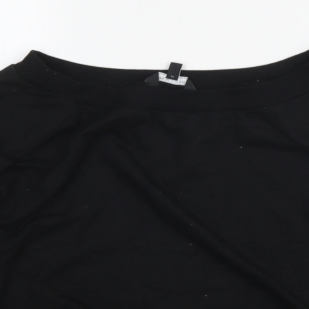 New Look Womens Black Cotton Pullover Sweatshirt Size 12 Pullover