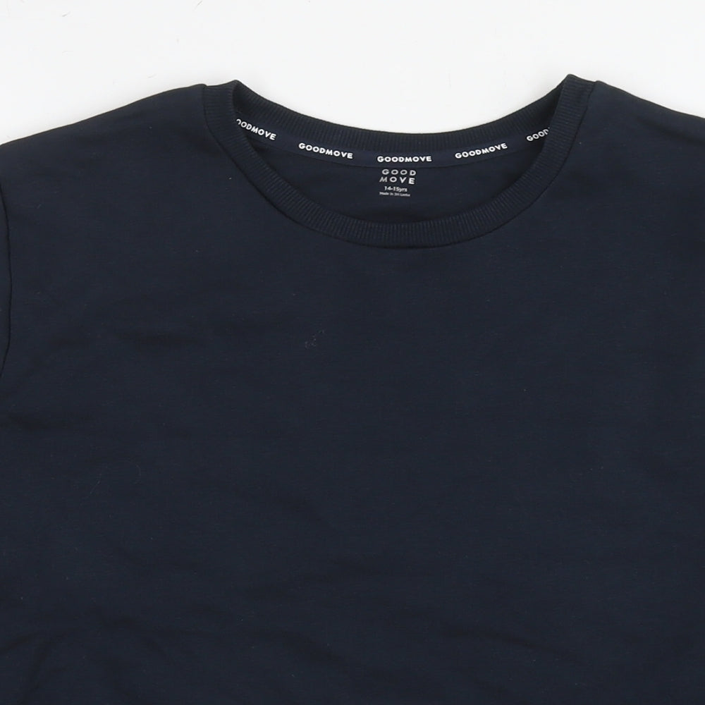 GOODMOVE Boys Blue Cotton Pullover Sweatshirt Size 14-15 Years Pullover