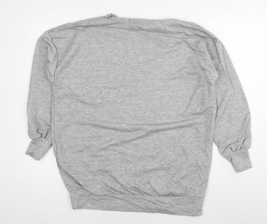 New Girl Order Womens Grey Polyester Pullover Sweatshirt Size 8 Pullover - Tunic Logo