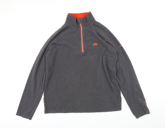 Tresspass Womens Grey Houndstooth Polyester Pullover Sweatshirt Size L Zip