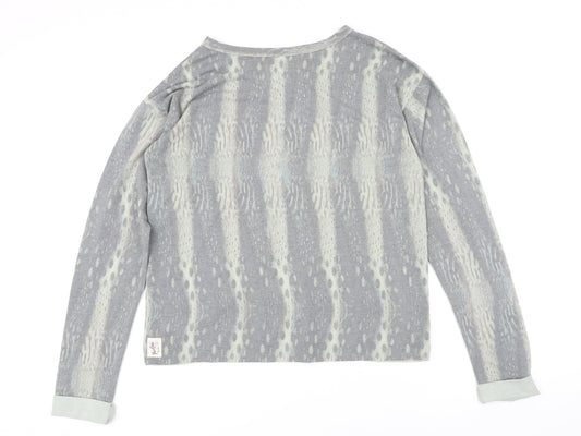 A Postcard From Brighton Womens Multicoloured Animal Print Polyester Basic T-Shirt Size M Boat Neck