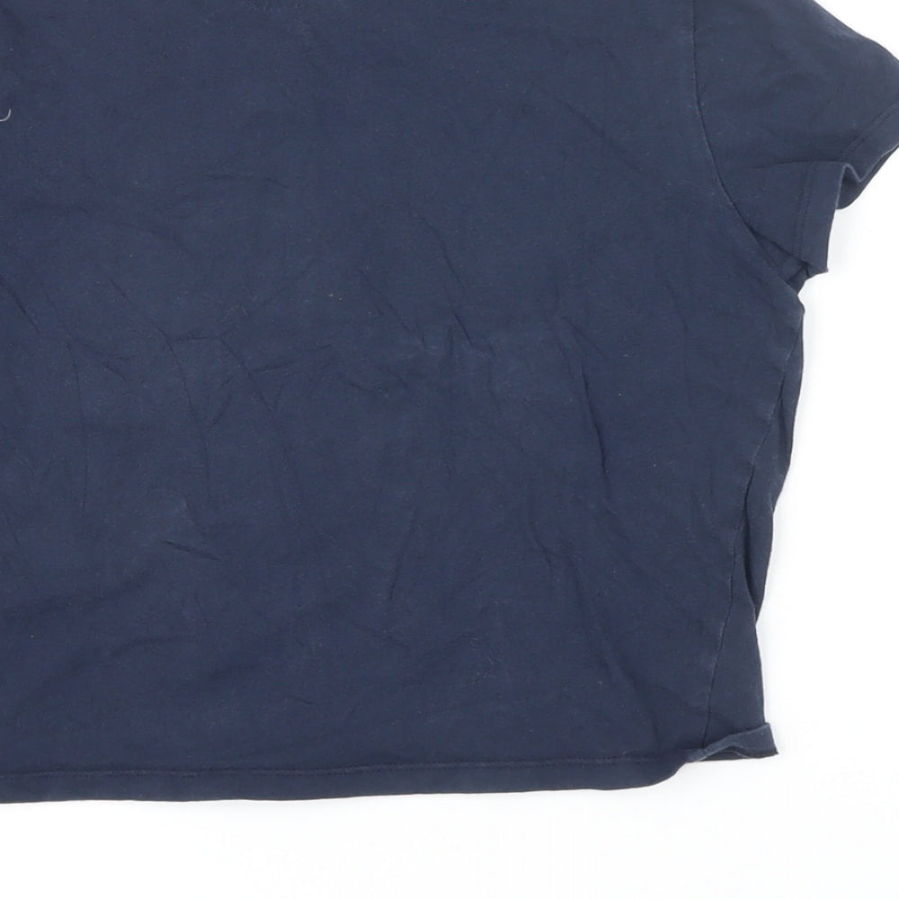 Hollister Womens Blue Cotton Cropped T-Shirt Size XS Round Neck - San Diego