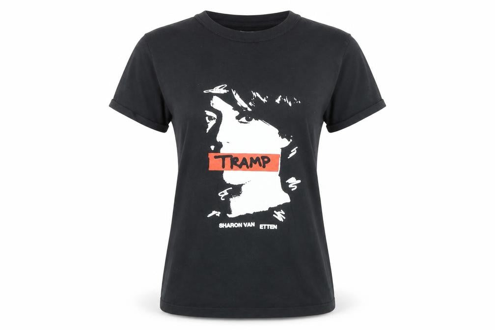 Comfort Colors Womens Black 100% Cotton Basic T-Shirt Size S Round Neck - TRAMP Sharon Van Ettan