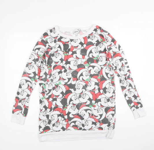 Disney Womens Multicoloured Geometric Polyester Pullover Sweatshirt Size 12