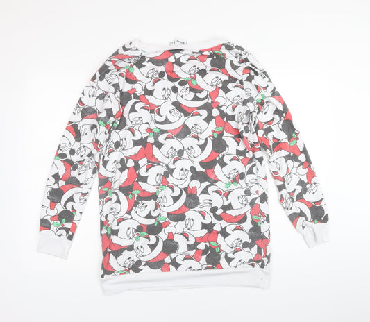 Disney Womens Multicoloured Geometric Polyester Pullover Sweatshirt Size 12