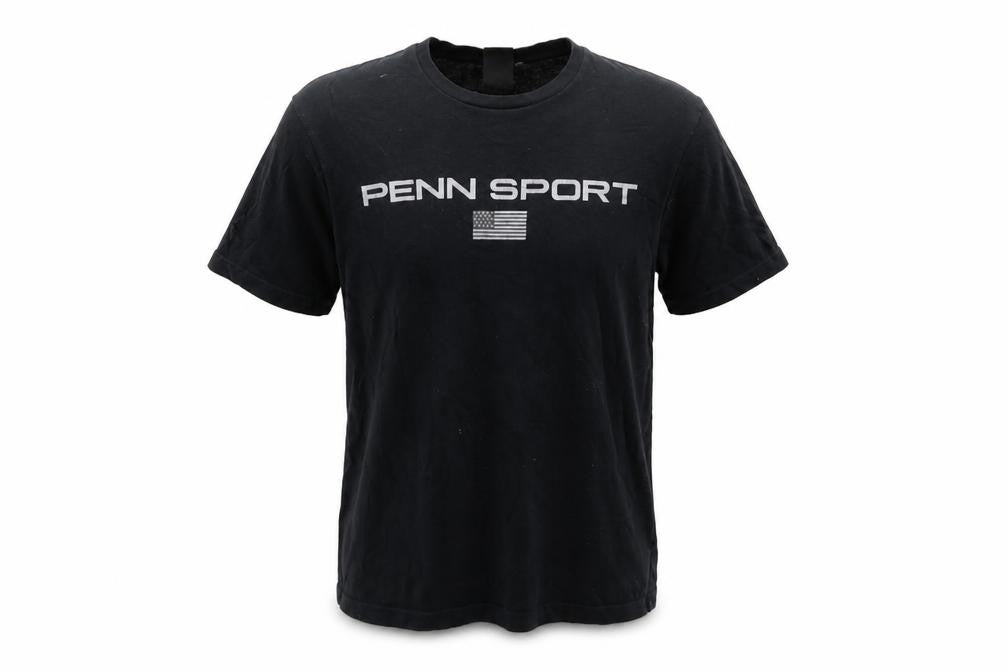 Penn Sport Mens Black Cotton T-Shirt Size M Crew Neck