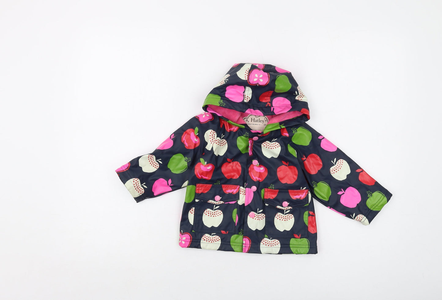 Hatley Girls Multicoloured Geometric Rain Coat Coat Size 6-9 Months Snap