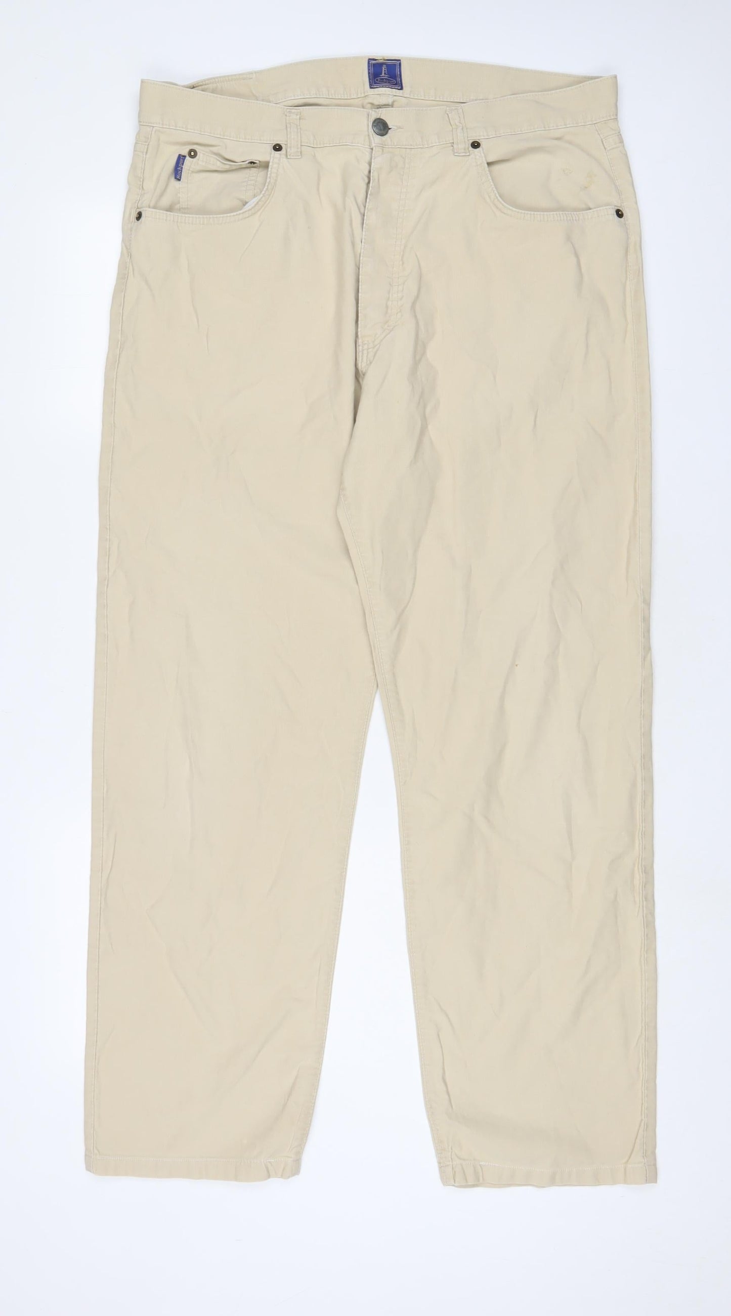 Rockport Mens Beige Cotton Straight Jeans Size 38 in L34 in Regular Zip - Long Leg