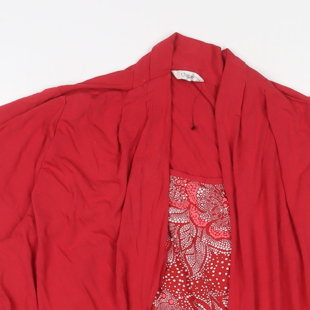 Classic Womens Red Fair Isle Viscose Basic Blouse Size 20 Scoop Neck