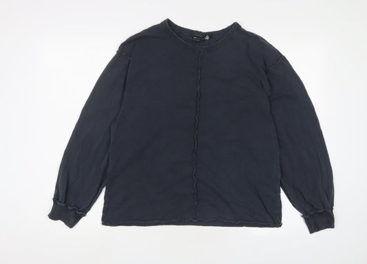 ASOS Womens Blue Cotton Basic T-Shirt Size 8 Crew Neck