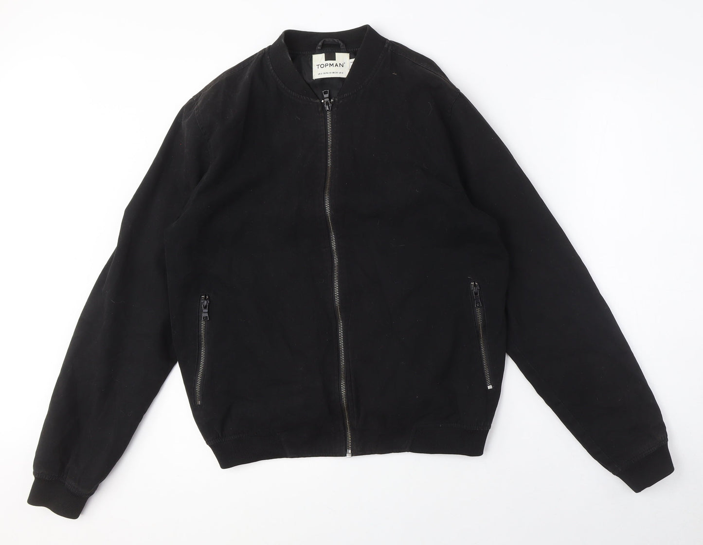 Topman Unisex Black Bomber Jacket Size S