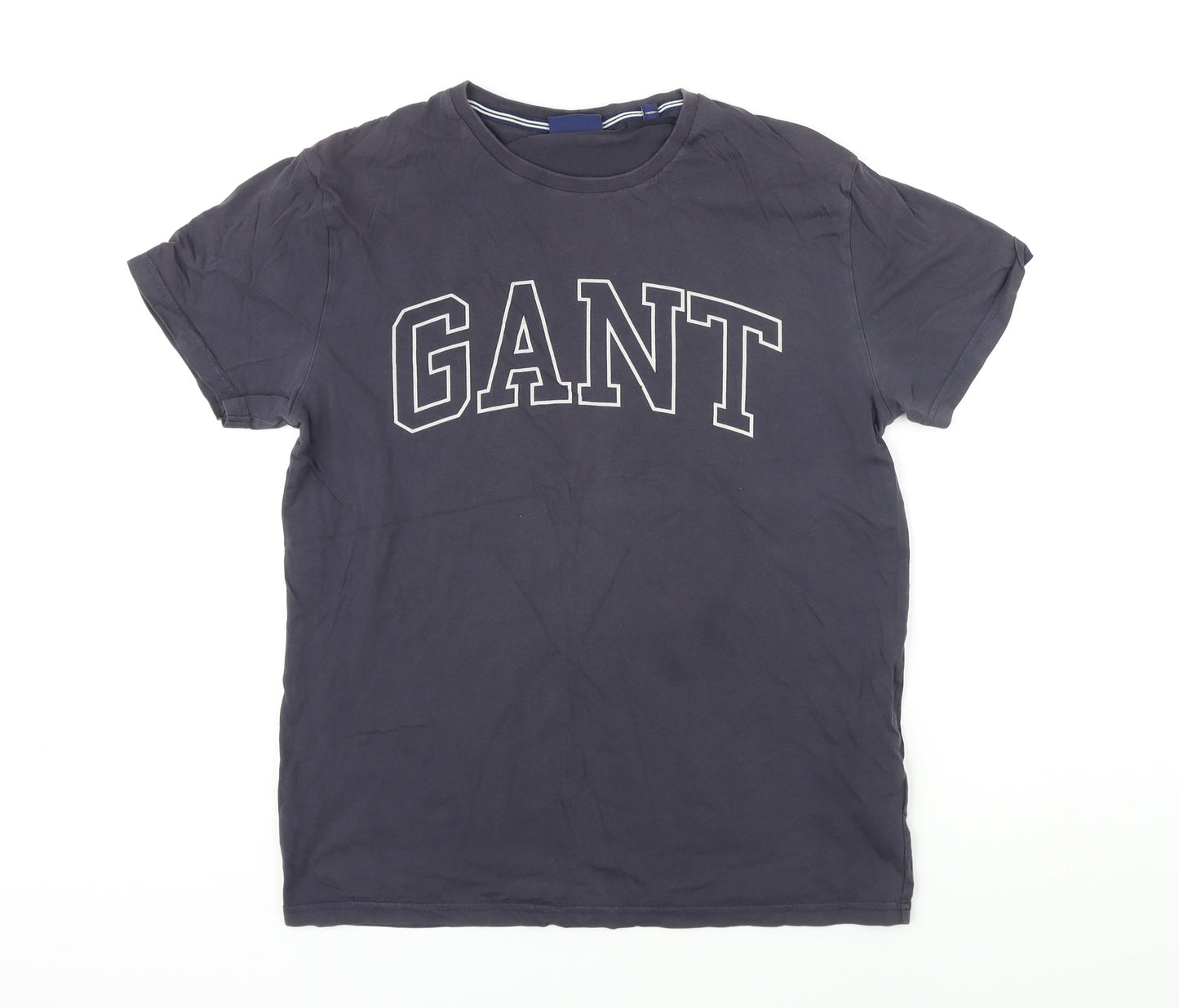 GANT Mens Blue Cotton T-Shirt Size M Round Neck - GANT