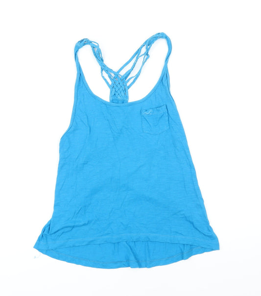 Hollister Womens Blue Cotton Camisole Blouse Size XS Scoop Neck