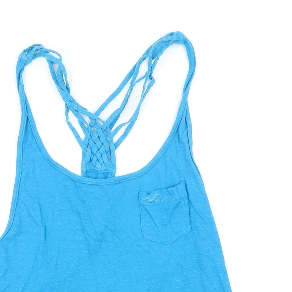 Hollister Womens Blue Cotton Camisole Blouse Size XS Scoop Neck