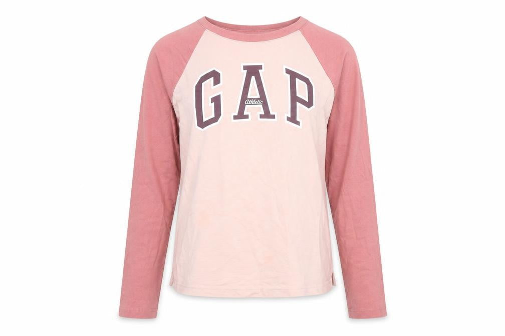 Gap Girls Pink Colourblock 100% Cotton Basic T-Shirt Size M Round Neck