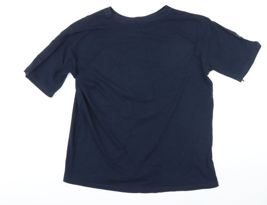 Angkor Mens Blue Cotton T-Shirt Size XL Round Neck - Cambodia
