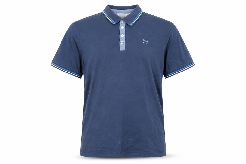 Smith & Jones Mens Blue Cotton Polo Size XL Collared Button