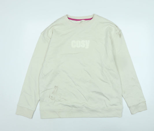 Marks and Spencer Womens Ivory Polyester Pullover Sweatshirt Size 14