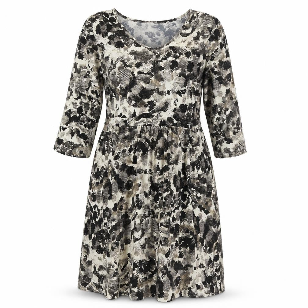 Kim & CO Womens Multicoloured Animal Print Polyester Ball Gown Size XL Scoop Neck