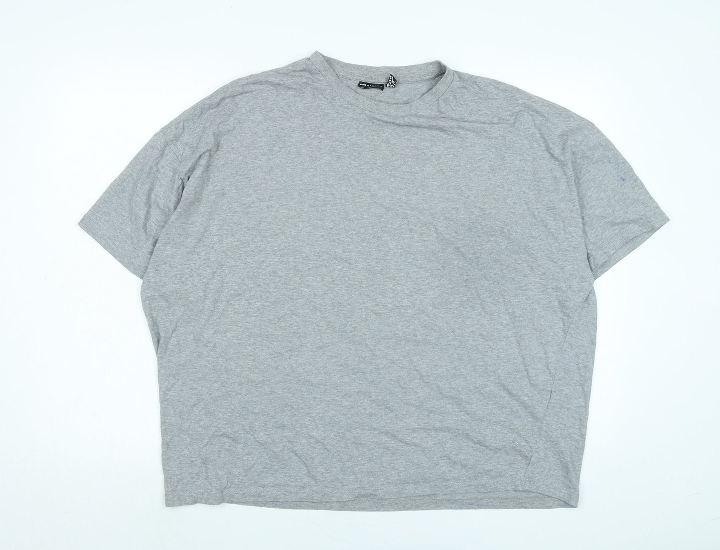 ASOS Womens Grey Cotton Basic T-Shirt Size XL Crew Neck