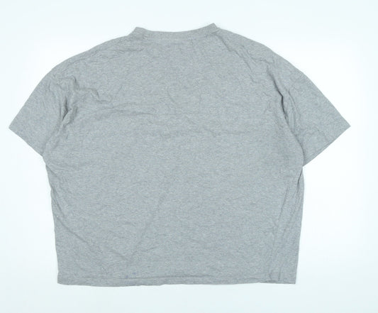 ASOS Womens Grey Cotton Basic T-Shirt Size XL Crew Neck
