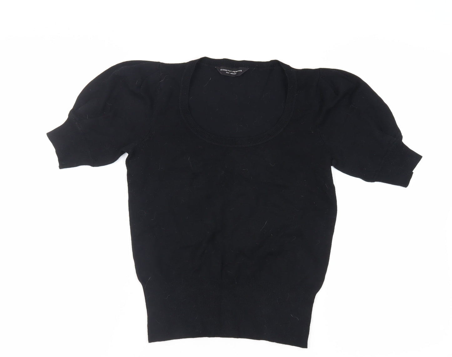 Dorothy Perkins Womens Black Scoop Neck Viscose Pullover Jumper Size 12